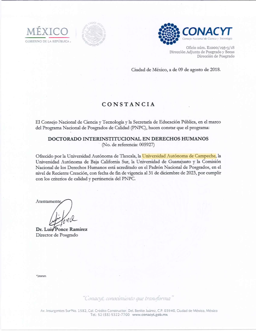 Constancia Doctorado face